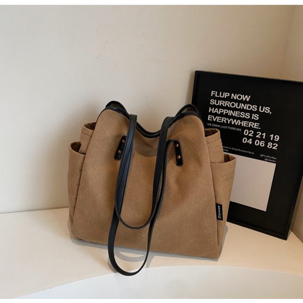 2025 Women's Large Capacity Canvas Tote Bag - Stylish Shoulder Bag for Commuting and Classes, Winter Essential