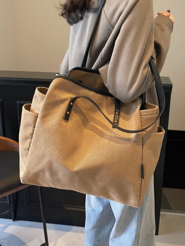 2025 Women's Large Capacity Canvas Tote Bag - Stylish Shoulder Bag for Commuting and Classes, Winter Essential
