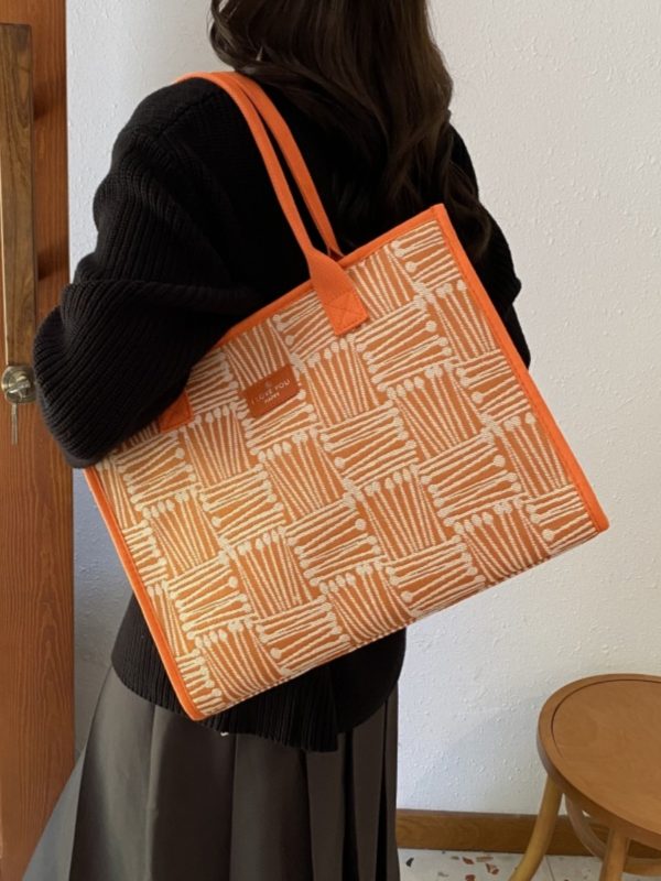 2025 Women's Large Capacity Canvas Tote Bag for Spring & Summer - Stylish Travel, Shopping, and Commuter Shoulder Bag