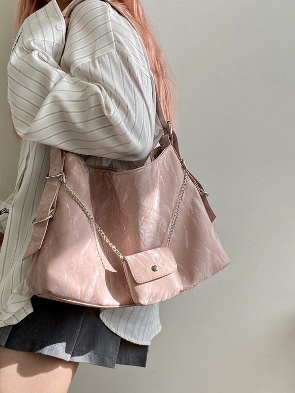 2025 Women's Large Capacity Tote Bag - Spring Summer Chain Shoulder Crossbody Bag - Trendy Niche Design