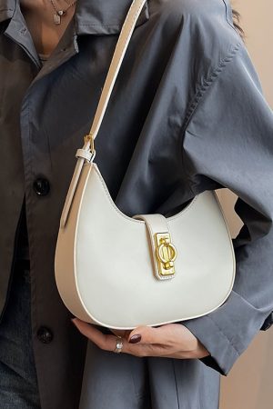 2025 Women's Minimalist Textured Saddle Bag - Summer Fresh Underarm High-End Shoulder Bag