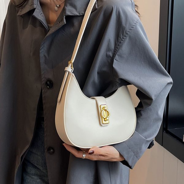 2025 Women's Minimalist Textured Saddle Bag - Summer Fresh Underarm High-End Shoulder Bag