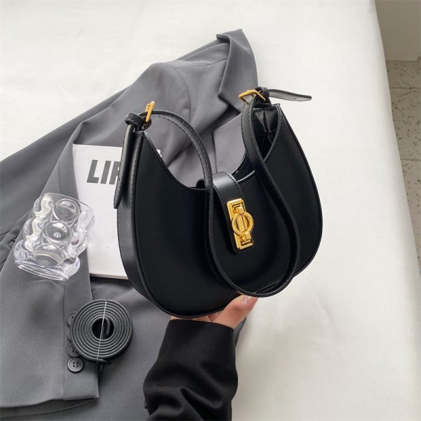 2025 Women's Minimalist Textured Saddle Bag - Summer Fresh Underarm High-End Shoulder Bag