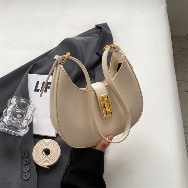2025 Women's Minimalist Textured Saddle Bag - Summer Fresh Underarm High-End Shoulder Bag