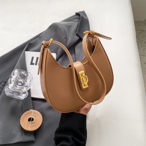 2025 Women's Minimalist Textured Saddle Bag - Summer Fresh Underarm High-End Shoulder Bag