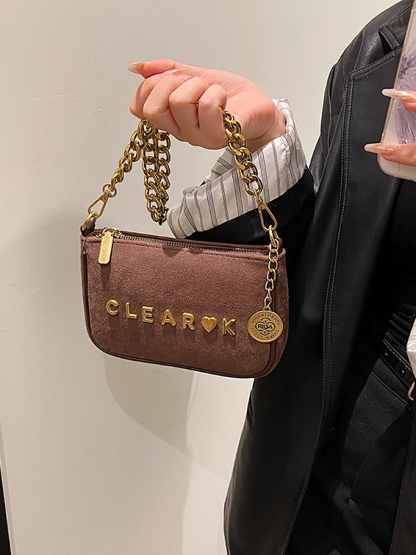2025 Women's Retro Matte Underarm Bag - High-End Chain Small Square Crossbody Phone Bag for Spring and Summer