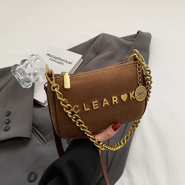 2025 Women's Retro Matte Underarm Bag - High-End Chain Small Square Crossbody Phone Bag for Spring and Summer