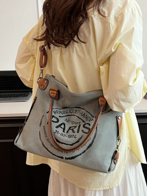 2025 Women's Single-Shoulder Canvas Tote Bag - Large Capacity Spring & Summer Fashion for Classes & Commuting