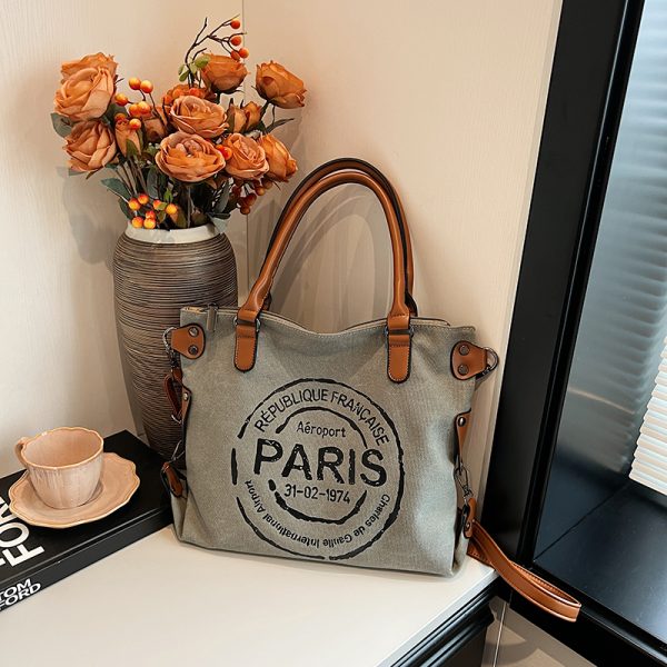 2025 Women's Single-Shoulder Canvas Tote Bag - Large Capacity Spring & Summer Fashion for Classes & Commuting