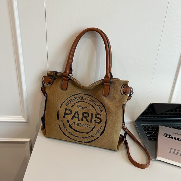 2025 Women's Single-Shoulder Canvas Tote Bag - Large Capacity Spring & Summer Fashion for Classes & Commuting