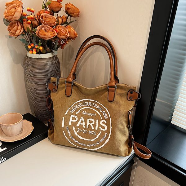 2025 Women's Single-Shoulder Canvas Tote Bag - Large Capacity Spring & Summer Fashion for Classes & Commuting