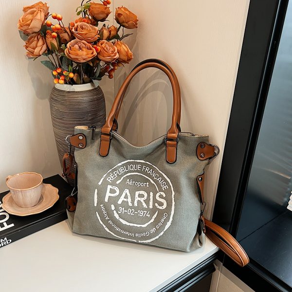 2025 Women's Single-Shoulder Canvas Tote Bag - Large Capacity Spring & Summer Fashion for Classes & Commuting