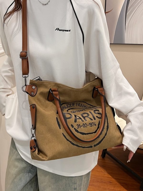 2025 Women's Single-Shoulder Canvas Tote Bag - Large Capacity Spring & Summer Fashion for Classes & Commuting