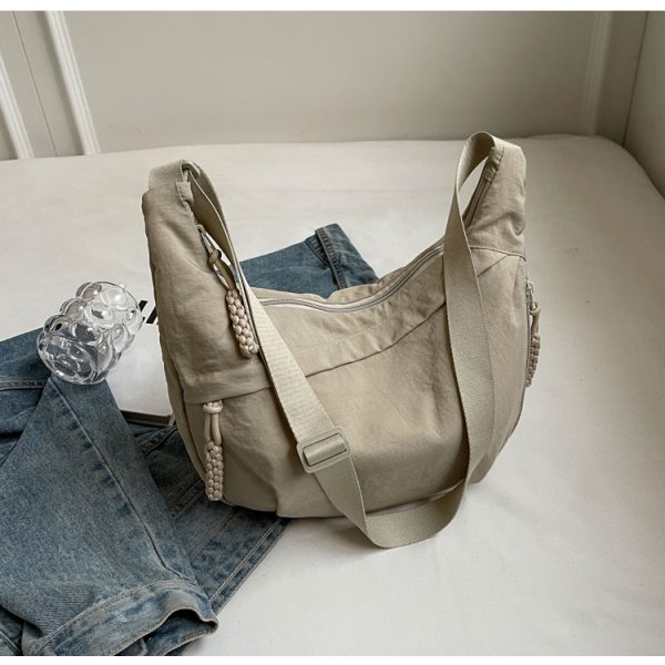 2025 Women's Summer Canvas Dumpling Bag - Versatile Large Capacity Shoulder Crossbody Bag for Students and Commuting