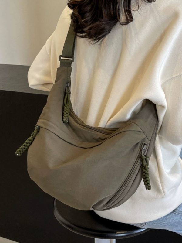 2025 Women's Summer Canvas Dumpling Bag - Versatile Large Capacity Shoulder Crossbody Bag for Students and Commuting