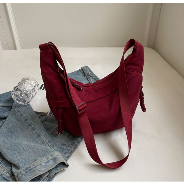 2025 Women's Summer Canvas Dumpling Bag - Versatile Large Capacity Shoulder Crossbody Bag for Students and Commuting