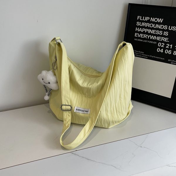 2025 Women's Summer Canvas Tote Bag - Versatile Large Capacity Shoulder Crossbody Bag in Korean Style for Students and Commuters