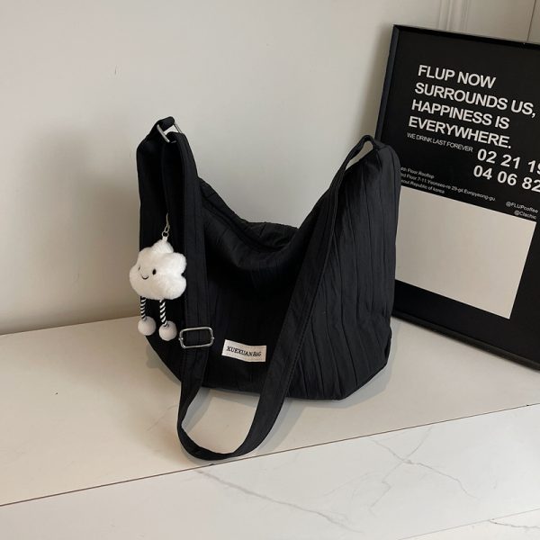 2025 Women's Summer Canvas Tote Bag - Versatile Large Capacity Shoulder Crossbody Bag in Korean Style for Students and Commuters