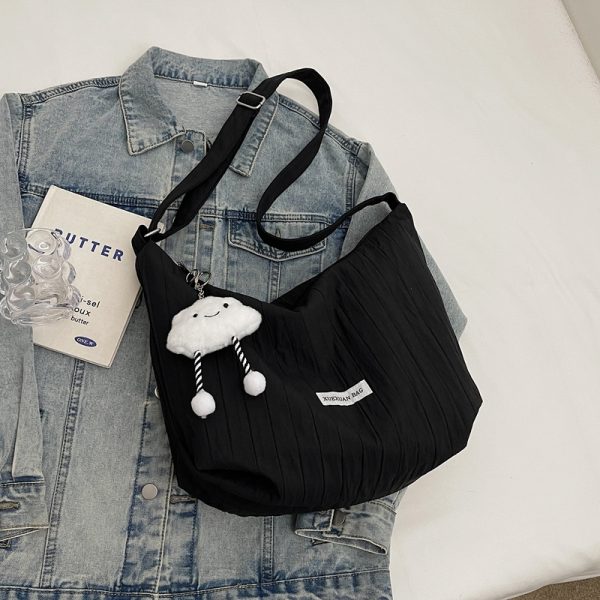 2025 Women's Summer Canvas Tote Bag - Versatile Large Capacity Shoulder Crossbody Bag in Korean Style for Students and Commuters