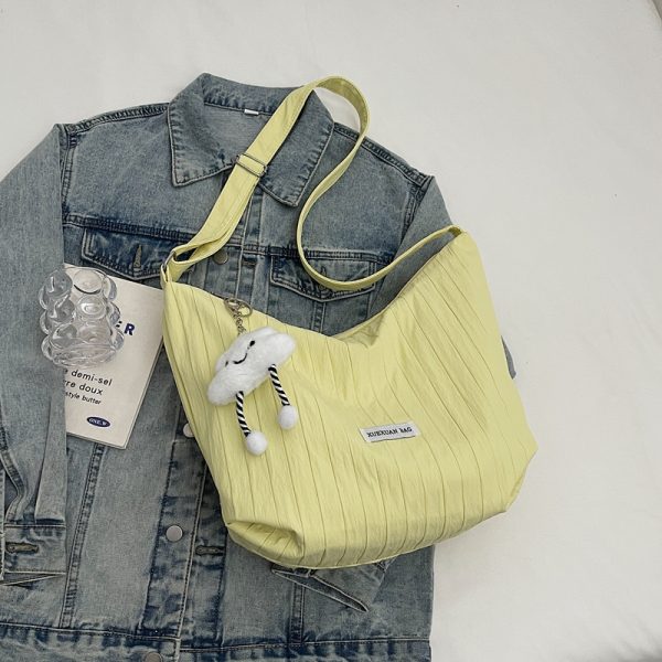 2025 Women's Summer Canvas Tote Bag - Versatile Large Capacity Shoulder Crossbody Bag in Korean Style for Students and Commuters