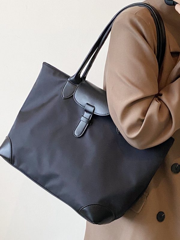 2025 Women's Summer Nylon Canvas Tote Bag - Large Capacity Shoulder Handbag for Commuting and Mommy Style