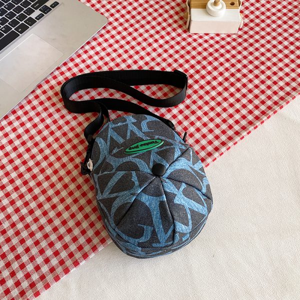 2025 Women's Summer Quirky Nylon Canvas Crossbody Hat Bag with Zipper - Small Phone Bag for Y2K Style