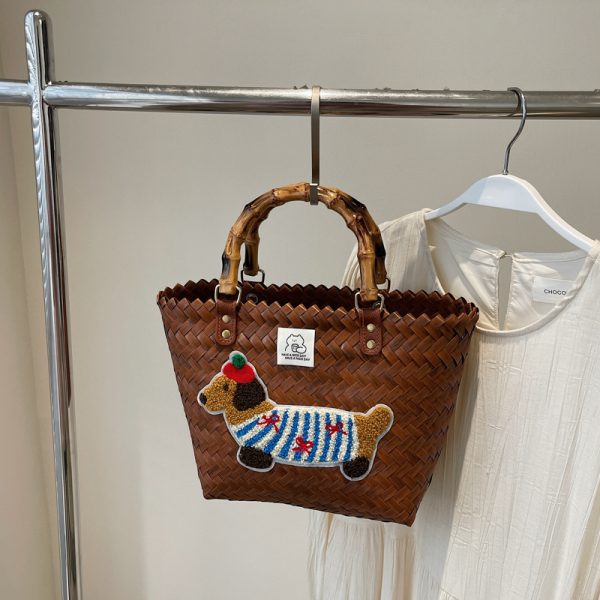 2025 Women's Summer Woven Vegetable Basket Bag - Trendy Commuter Tote, Bucket Style Straw Bag for Beach and Vacation