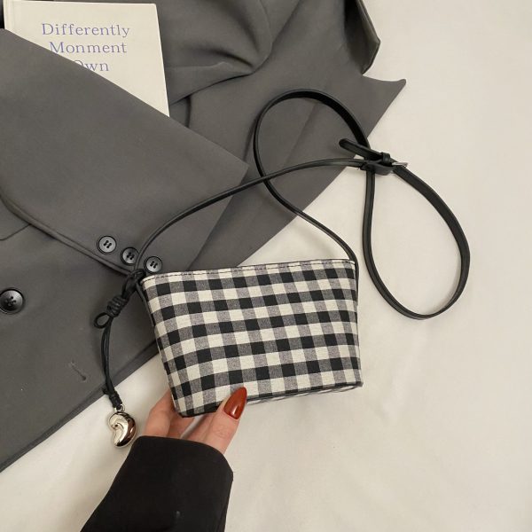 2025 Women's Summer Yellow Plaid Bucket Bag - Stylish Zipper Crossbody Phone Bag for Trendy Fashion