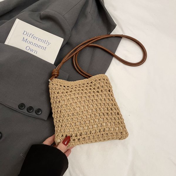 2025 Women's Woven Straw Crossbody Bag - Summer Seaside Vacation Essential, Trendy Niche Phone Bag