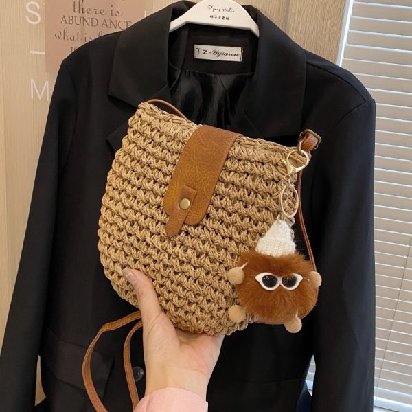 2025 Woven Small Crossbody Bag for Women - Versatile Beach Vacation Phone Bag, Niche Ins Style