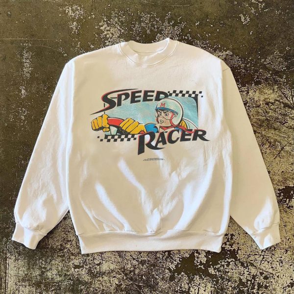 380g Heavyweight Oversized Round Neck Sweatshirt with Original Racing Driver Print for Charity