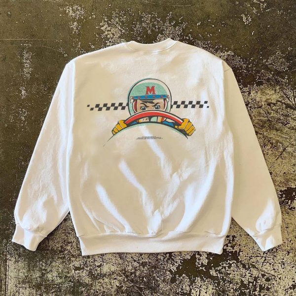 380g Heavyweight Oversized Round Neck Sweatshirt with Original Racing Driver Print for Charity