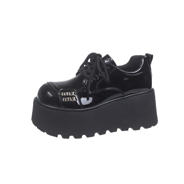 8cm Thick-Soled Retro Mary Jane Loafers for Women - Spring 2025 British Style Leather Shoes for Petite Fashion