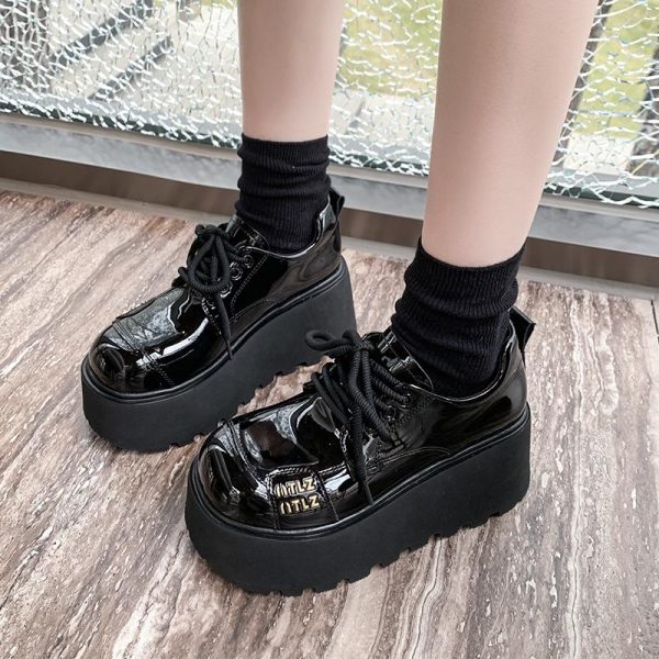 8cm Thick-Soled Retro Mary Jane Loafers for Women - Spring 2025 British Style Leather Shoes for Petite Fashion