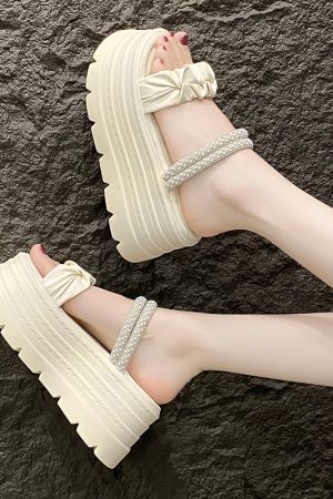 8cm Thick-Soled Womenâ€™s Sandals - Lightweight Height-Increasing Beach Shoes for Summer 2025, Perfect for Outdoor Wear and Skirts