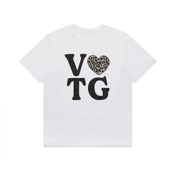 American Heart Letter Print Short Sleeve T-Shirt for Men and Women - Loose Fit Versatile Tee for Spring/Summer 2025
