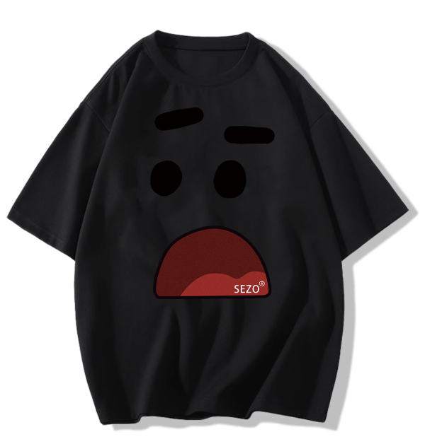 American Retro Cartoon Graphic Cotton Short-Sleeve T-Shirt for Men & Women Plus Size Loose Fit Couple Outfit
