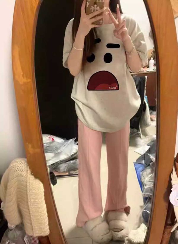 American Retro Cartoon Graphic Cotton Short-Sleeve T-Shirt for Men & Women Plus Size Loose Fit Couple Outfit
