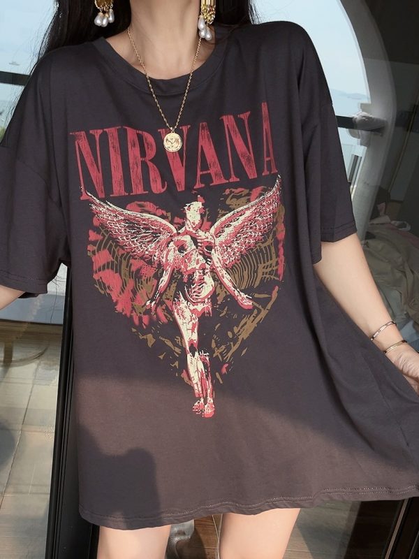 American Retro Couple T-Shirts for Spring/Summer 2024 - Loose Fit, Round Neck, Short Sleeve, Boyfriend Style, Trendy Fashion