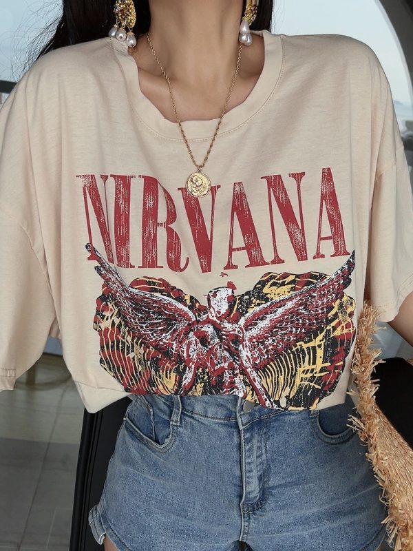 American Retro Couple T-Shirts for Spring/Summer 2024 - Loose Fit, Round Neck, Short Sleeve, Boyfriend Style, Trendy Fashion