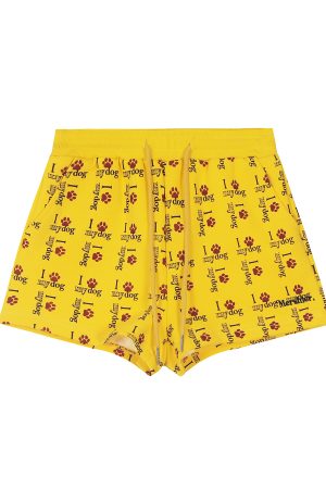American Retro Dog Paw Print Low-Waist Three-Point Shorts for Summer â€“ Unisex Loose Fit Casual Elastic Waist Pants