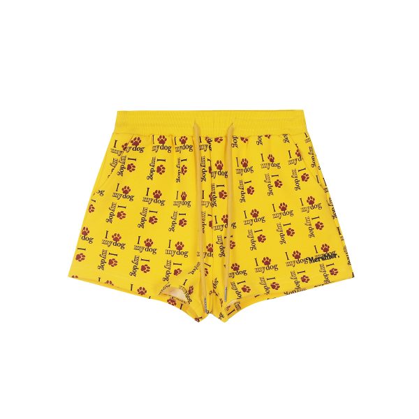 American Retro Dog Paw Print Low-Waist Three-Point Shorts for Summer â€“ Unisex Loose Fit Casual Elastic Waist Pants