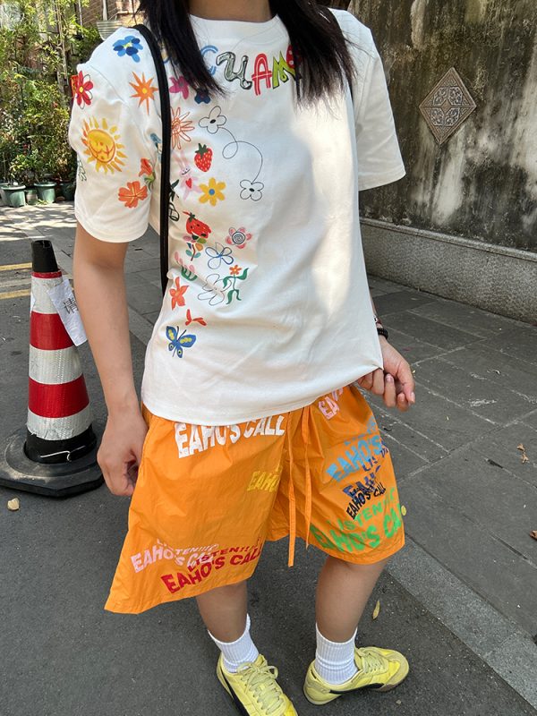 American Retro Fun Printed Letter Short-Sleeve T-Shirt - Unisex Casual Summer Loose Fit Top