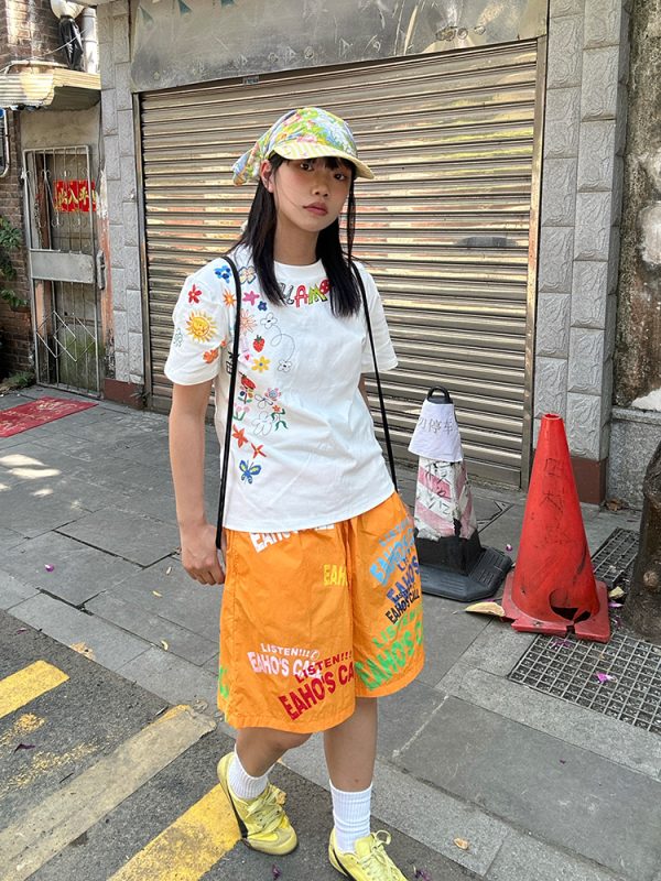 American Retro Fun Printed Letter Short-Sleeve T-Shirt - Unisex Casual Summer Loose Fit Top