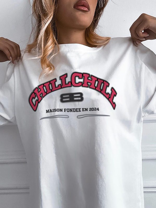 American Retro Minimalist Letter Print Short Sleeve T-Shirt - Summer Women's Oversized Hot Girl Top in Trendy Style