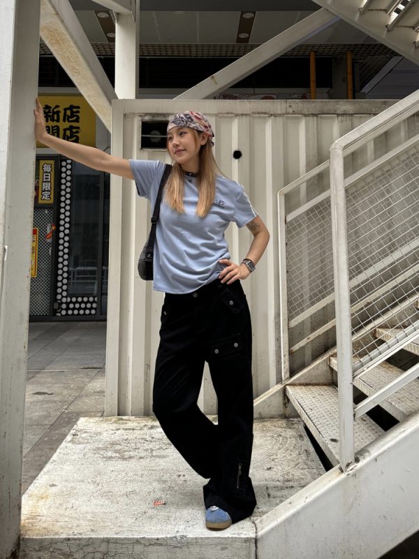 American Retro Straight-Leg Micro-Flare Work Pants for Men and Women, Multi-Pocket Street Style Spliced Long Pants