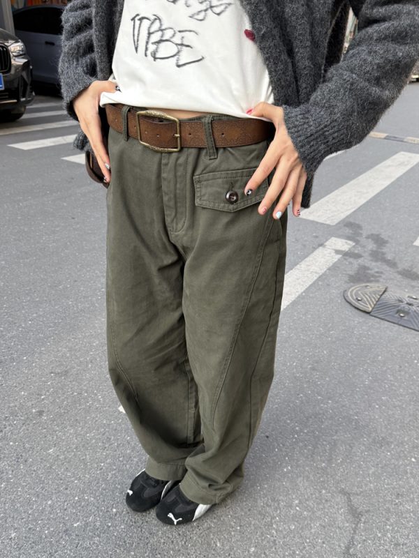 American Retro Tapered Cargo Pants for Men and Women - Loose Fit, Versatile Casual Style, Draped Long Design