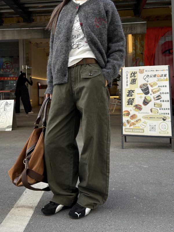 American Retro Tapered Cargo Pants for Men and Women - Loose Fit, Versatile Casual Style, Draped Long Design
