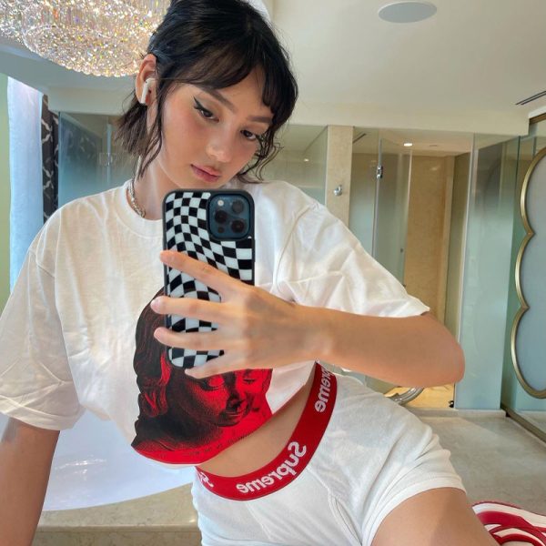 American Retro White Oversized T-Shirt for Women - Summer Short Sleeve Loose Fit Top