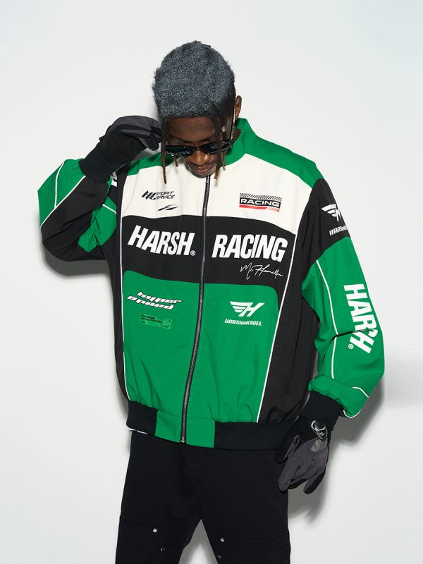 American-Style Motorcycle Racing Jacket | Harsh and Cruel Design | Unisex Biker Jacket for 90s and Y2K Inspired Fashion